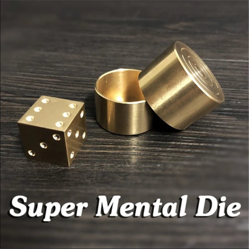 Super Mental Die (Brass) Magic Tricks Stage Close Up Magia Dice Number