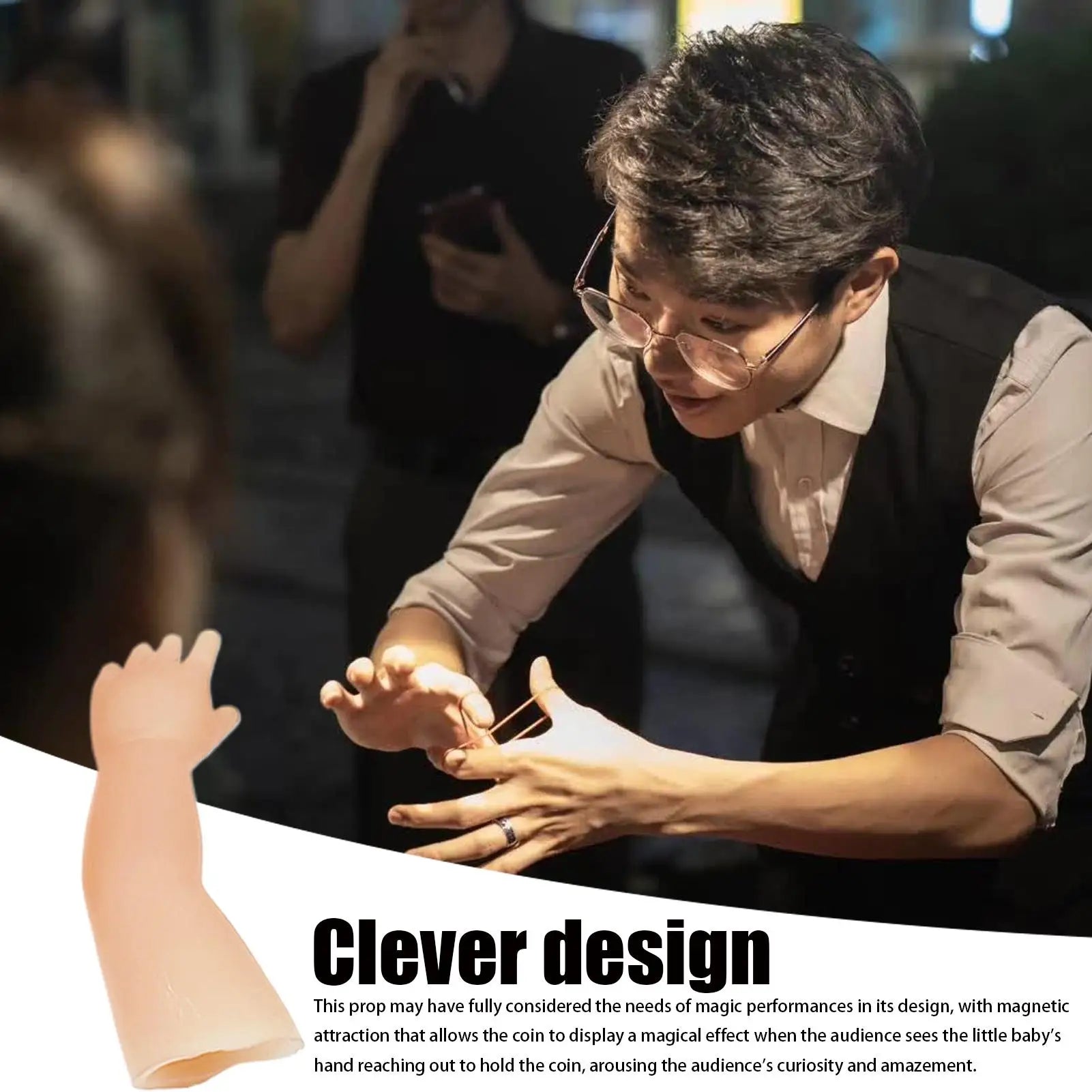 Magics Tricks the Little Hand Prank Joke Magic Props Coin Disappear Close-up Performance Magicians
