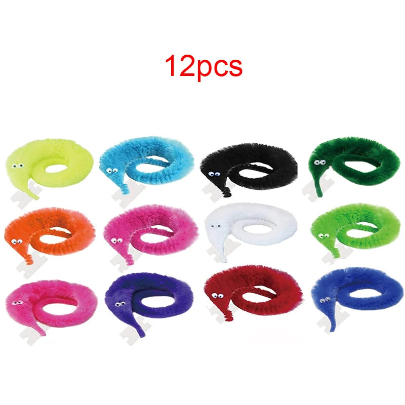 12 Colors Fuzzy Worm Magic Props for Children