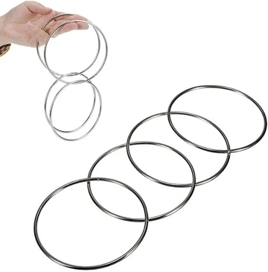 Magic Trick 4pcs Chinese Linking Rings Set Gimmick Locking Himber Magic Connecting Ring