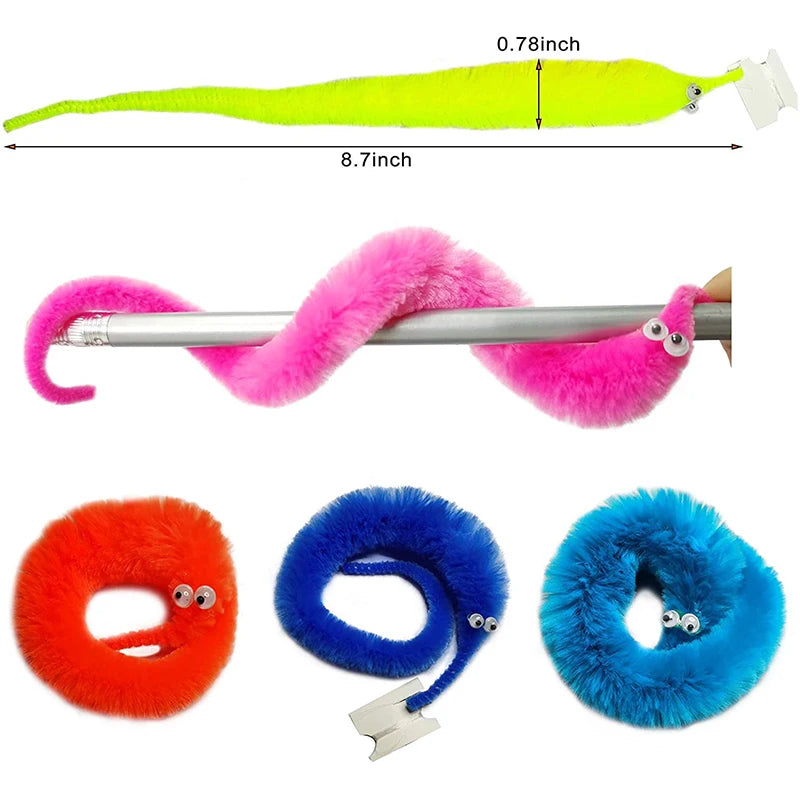 12 Colors Fuzzy Worm Magic Props for Children