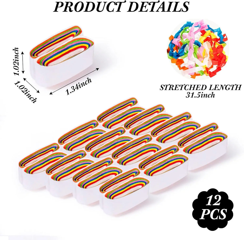 24 Pcs Magic Mouth Coils Vomit Paper Stage Gimmick Illusion Props for Magicians and Adults