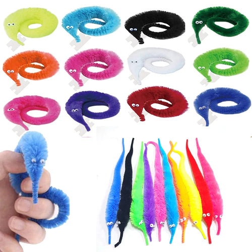12 Colors Fuzzy Worm Magic Props for Children