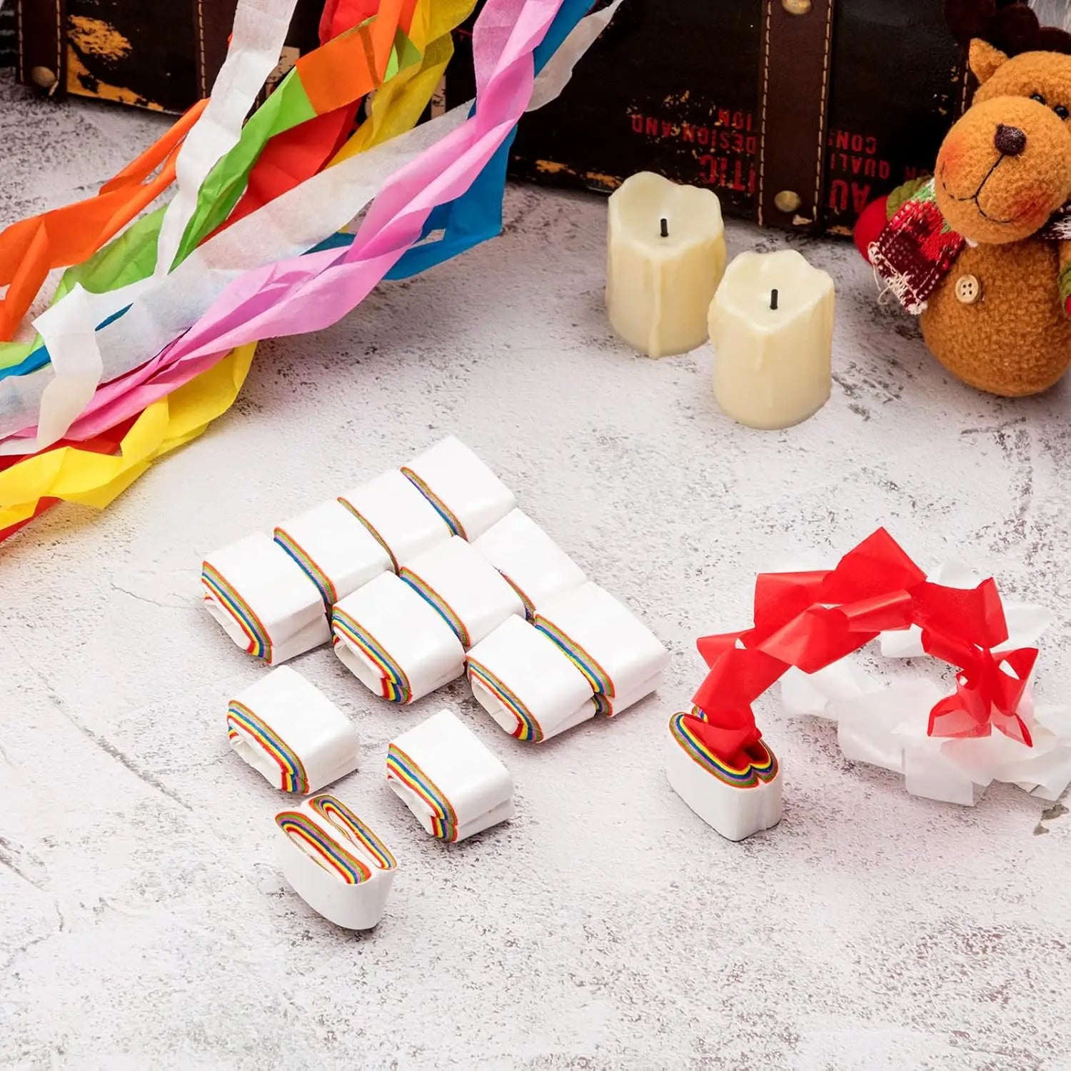 24 Pcs Magic Mouth Coils Vomit Paper Stage Gimmick Illusion Props for Magicians and Adults
