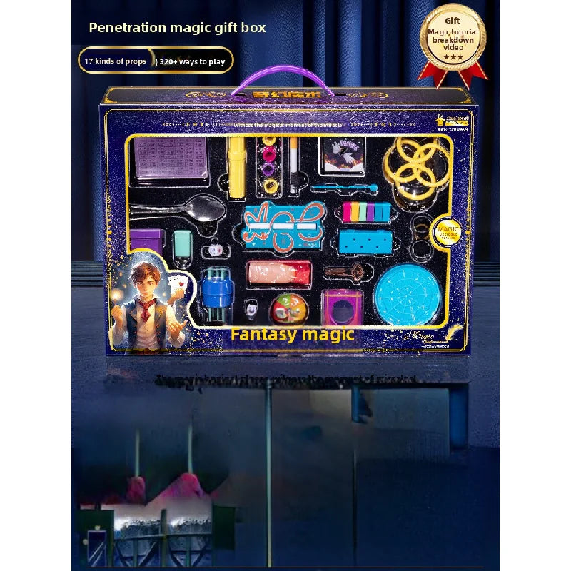 Fantastic Magic Trick Gift Box Set Awesome Poker Show Props Toy for Children
