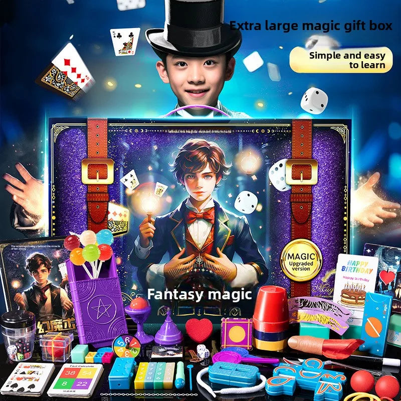 Fantastic Magic Trick Gift Box Set Awesome Poker Show Props Toy for Children