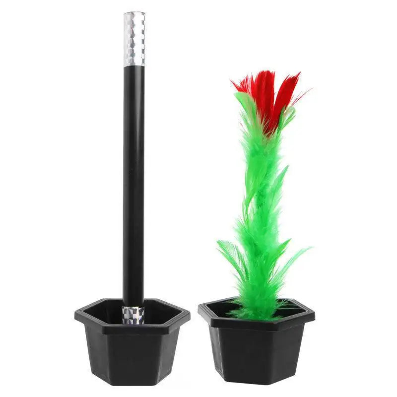 Magic Wand to Flower Easy Magic Trick Toys Close Up Flowerpot Wand Stage Show Prop Appearing Flower Trick