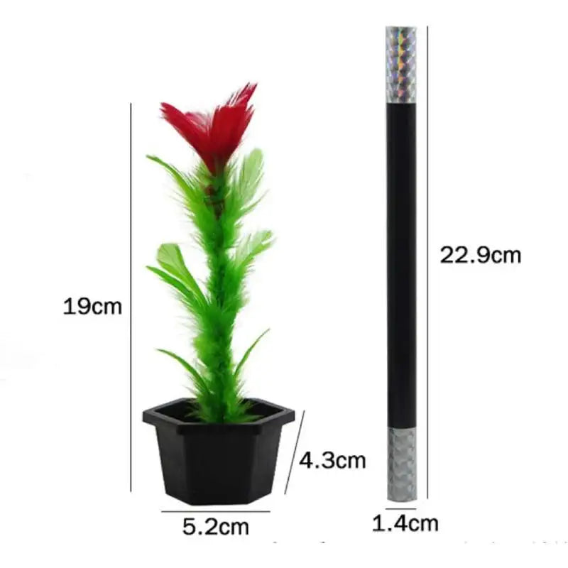 Magic Wand to Flower Easy Magic Trick Toys Close Up Flowerpot Wand Stage Show Prop Appearing Flower Trick