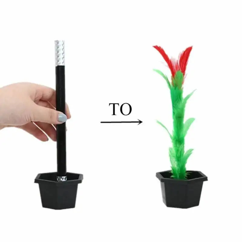 Magic Wand to Flower Easy Magic Trick Toys Close Up Flowerpot Wand Stage Show Prop Appearing Flower Trick