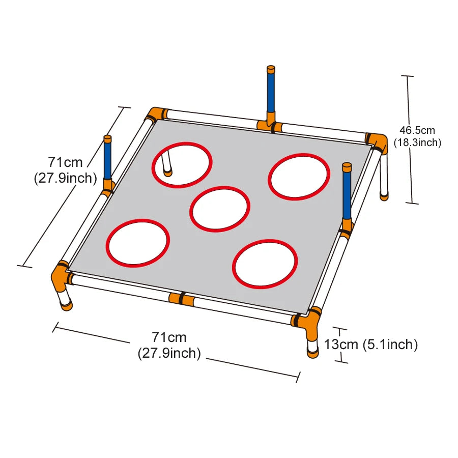 Portable Cornhole Throwing Circle Ferrule Board Set