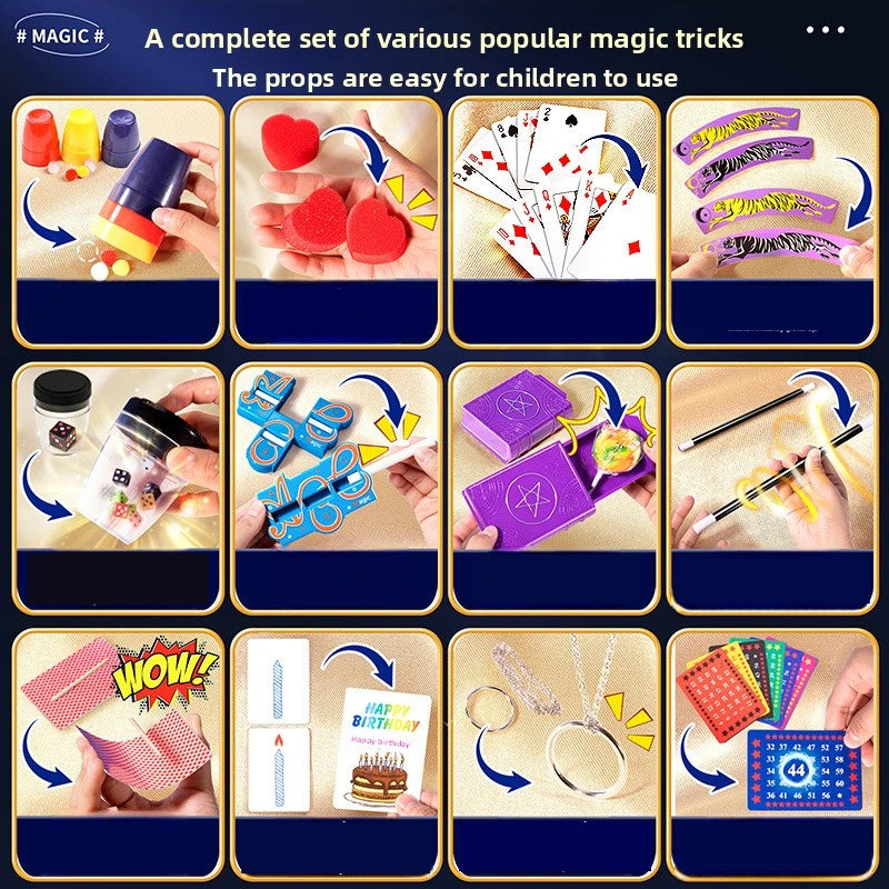 Fantastic Magic Trick Gift Box Set Awesome Poker Show Props Toy for Children